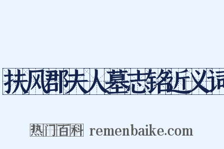 扶风郡夫人墓志铭近义词是什么意思的图片